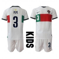 Dětský Fotbalový dres Portugalsko Pepe #3 MS 2022 Venkovní Krátký Rukáv (+ trenýrky)